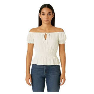 Blusa blanca de poliéster