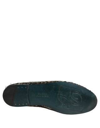 Black Silver Embellished Dress Loafers Shoes