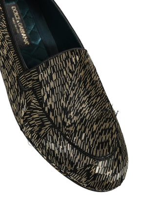 Black Silver Embellished Dress Loafers Shoes