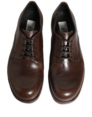 Brown Leather Derby Dress Men Formal Shoes