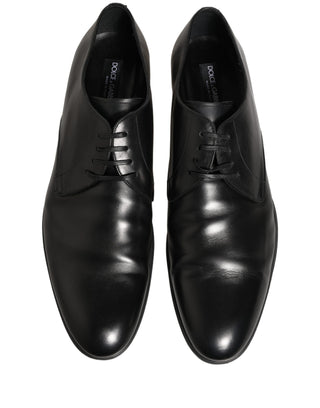 Zapatos formales Derby de cuero negro para hombre