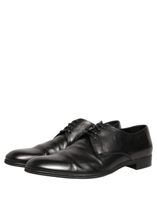 Zapatos formales Derby de cuero negro para hombre
