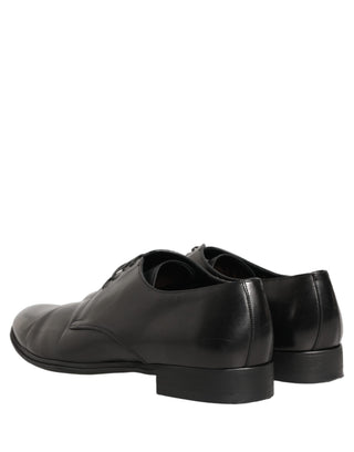Zapatos formales Derby de cuero negro para hombre