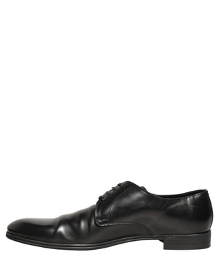 Zapatos formales Derby de cuero negro para hombre