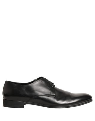 Zapatos formales Derby de cuero negro para hombre