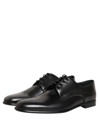 Black Leather Men Derby Dress Formal Shoes