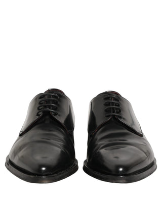Zapatos formales Derby de cuero negro para hombre
