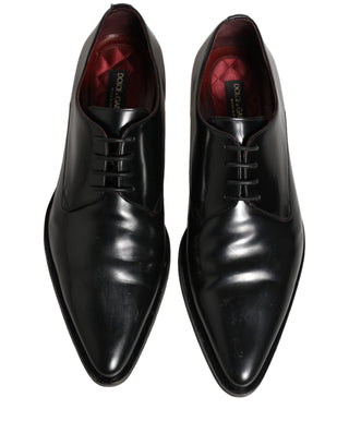 Zapatos formales Derby de cuero negro para hombre