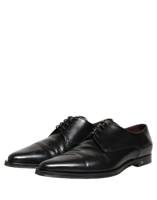 Zapatos formales Derby de cuero negro para hombre