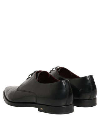 Zapatos formales Derby de cuero negro para hombre