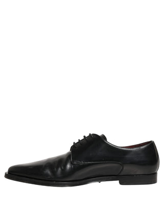 Zapatos formales Derby de cuero negro para hombre