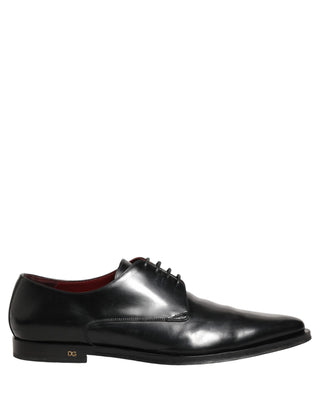 Zapatos formales Derby de cuero negro para hombre