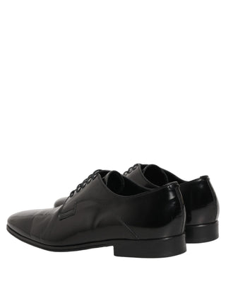 Black Leather Men Derby Dress Formal Shoes