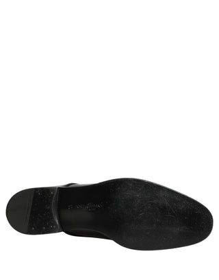 Black Leather Men Derby Dress Formal Shoes