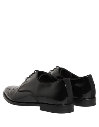 Black Leather Men Derby Dress Formal Shoes