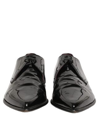 Zapatos formales Derby de cuero negro para hombre