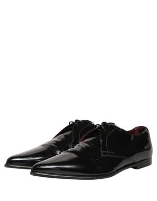 Zapatos formales Derby de cuero negro para hombre