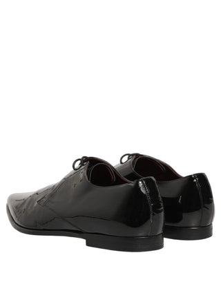 Zapatos formales Derby de cuero negro para hombre