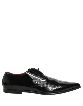 Zapatos formales Derby de cuero negro para hombre