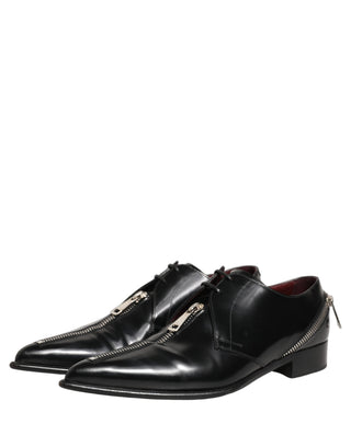 Black Leather Men Derby Dress Formal Shoes