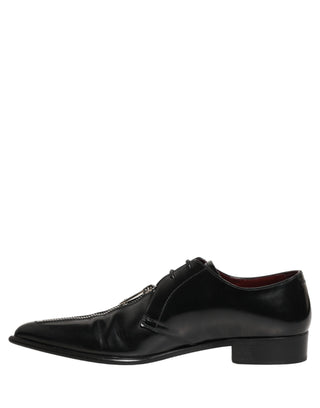 Black Leather Men Derby Dress Formal Shoes