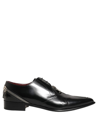 Black Leather Men Derby Dress Formal Shoes