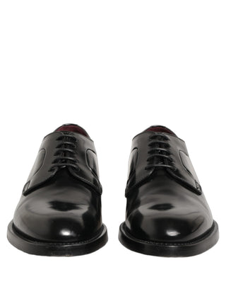 Zapatos formales Derby de cuero negro para hombre  