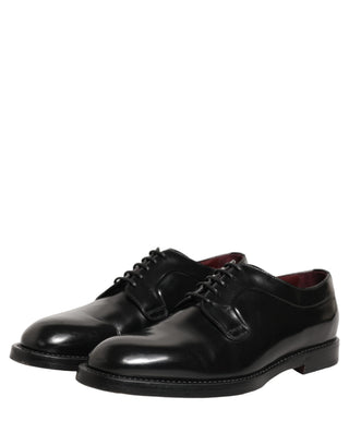 Zapatos formales Derby de cuero negro para hombre  