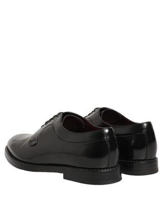 Zapatos formales Derby de cuero negro para hombre  