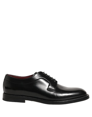 Zapatos formales Derby de cuero negro para hombre  
