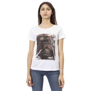 White Cotton Women T-Shirt