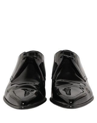 Zapatos formales Derby de cuero negro para hombre
