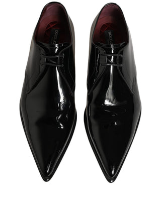 Zapatos formales Derby de cuero negro para hombre