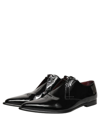 Zapatos formales Derby de cuero negro para hombre