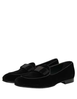 Black Velvet Loafers Formal Men Dress Shoes
