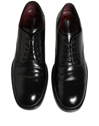 Zapatos formales Derby de cuero negro para hombre  