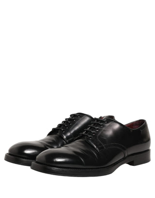 Zapatos formales Derby de cuero negro para hombre  