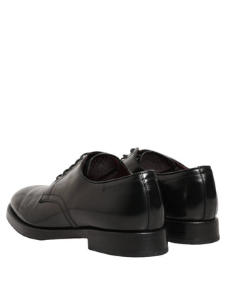 Zapatos formales Derby de cuero negro para hombre  