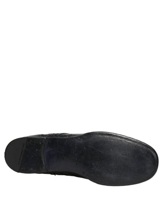 Blue Leather Derby Wingtip Formal Shoes