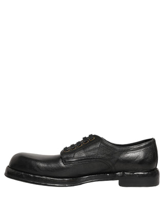 Black Leather Lace Up Derby Dress Men Shoes