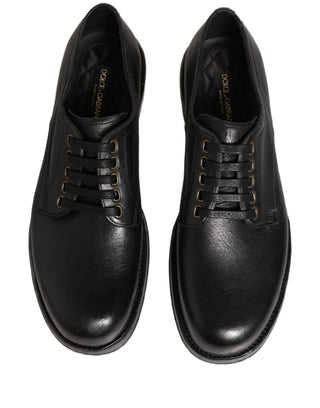 Black Leather Lace Up Derby Dress Men Shoes
