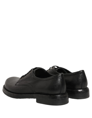 Black Leather Lace Up Derby Dress Men Shoes