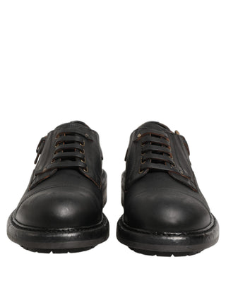 Dress Black Leather Lace Up Derby Men Shoes