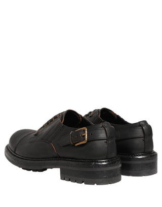 Dress Black Leather Lace Up Derby Men Shoes