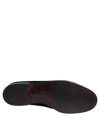Black Velvet Cotton Loafers Formal Dress Shoes