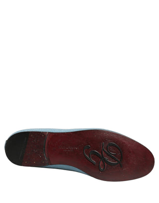 Blue Woven Men Slip On Dress Loafers Shoes