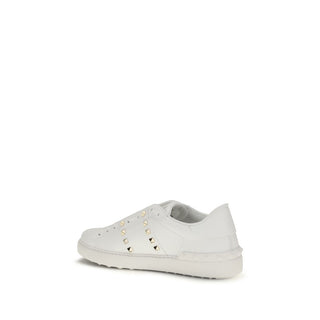 White Calf Leather Bos Taurus Sneakers