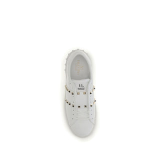White Calf Leather Bos Taurus Sneakers