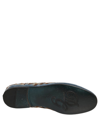 Blue Velvet Embellished Dress Loafers Shoes