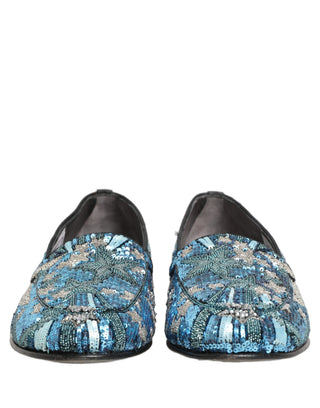 Multicolor Embroidered Sequin Loafers Shoes